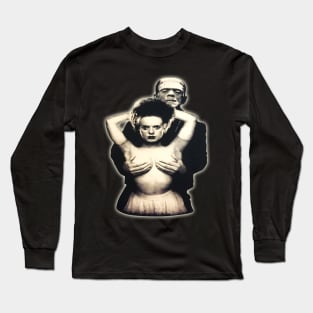 Frankenstein and Bride of Frankenstein // Vintage Art Long Sleeve T-Shirt